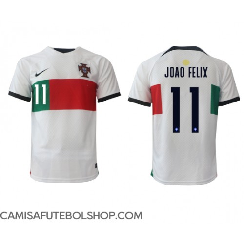 Camisa de time de futebol Portugal Joao Felix #11 Replicas 2º Equipamento Mundo 2022 Manga Curta